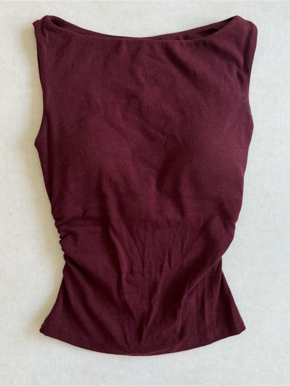 OGL Sleeveless Boatneck Camisole in Burgundy Boat Neck Brami Tank Top Xs